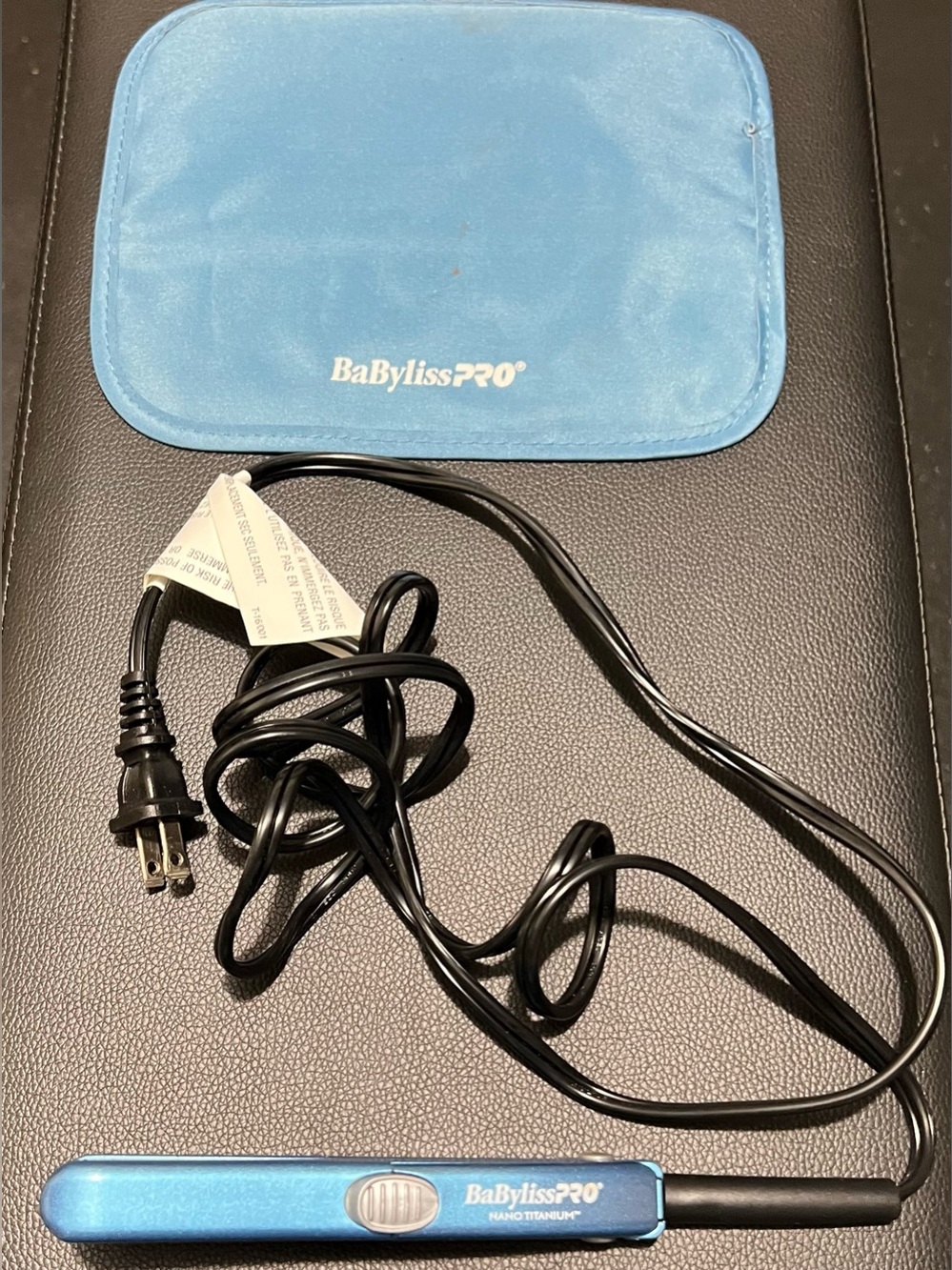 BaByliss Blue Mini Nano Titanium Flat Iron with Carry Pouch
